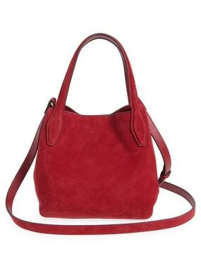 Madewell Red Suede Top-Handle Crossbody Bag